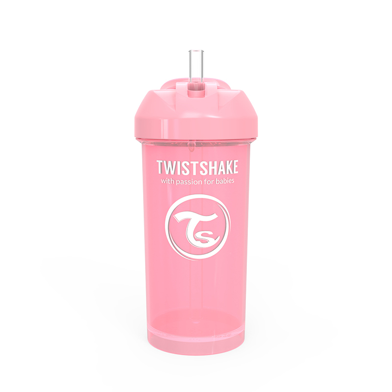 Twistshake® Lonček s slamico 360ml (12+m) - Pastel Pink