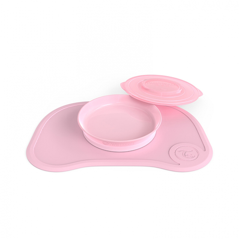 Twistshake® Podloga + Krožnik 430ml Pastel Pink
