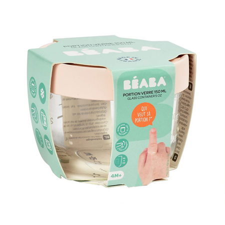 Beaba® Steklena posodica za shranjevanje 150ml Pink