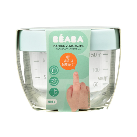 Beaba® Steklena posodica za shranjevanje 150ml Light Blue