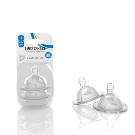 Twistshake® 2x Cucelj Anti-Colic za stekleničko - Plus (6 M +)