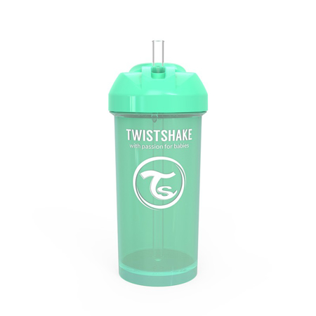 Twistshake® Lonček s slamico 360ml (12+m) - Pastel Green
