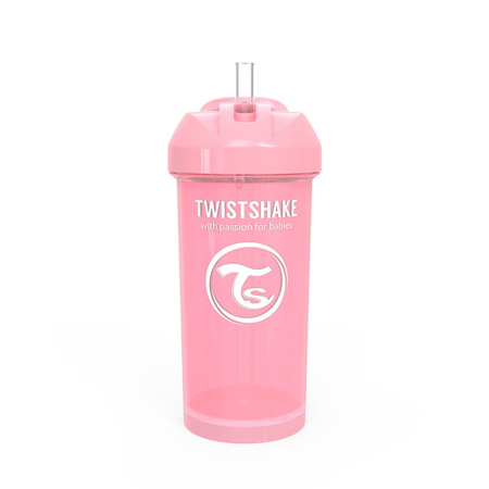 Twistshake® Lonček s slamico 360ml (12+m) - Pastel Pink