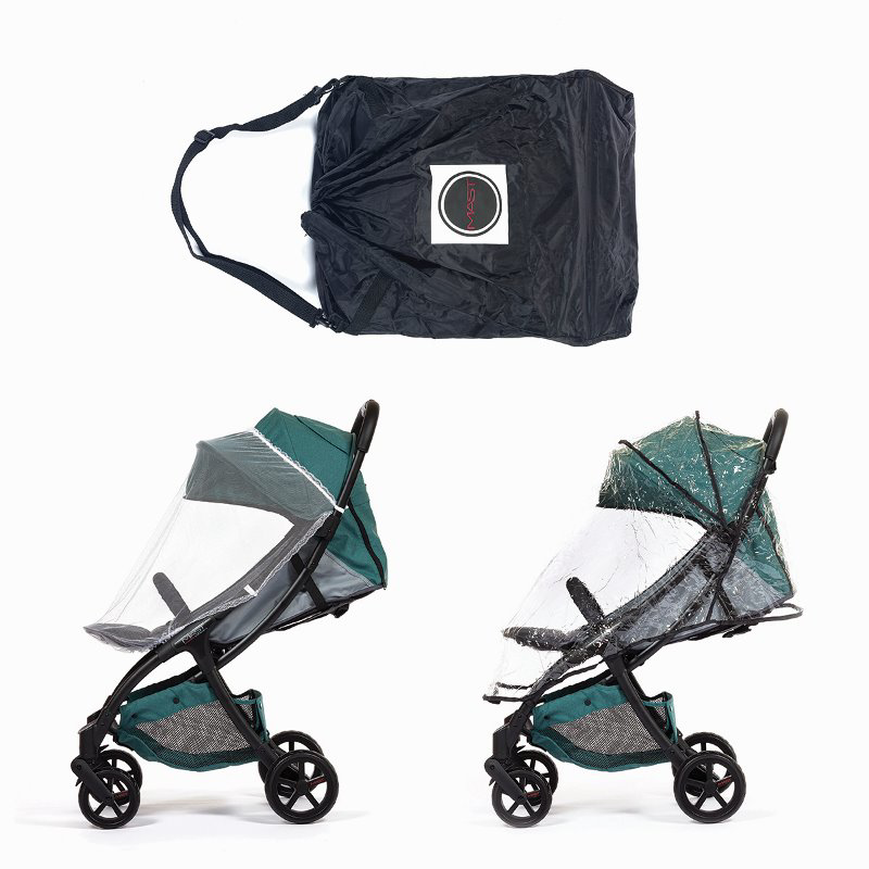MAST® Set dodatkov za voziček MAST M2 (zaščita za komarje, dežna zaščita, torba)