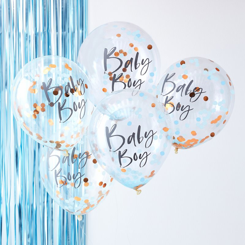 Ginger Ray® Baloni s konfeti Baby Boy Twinkle Twinkle 5 kosov