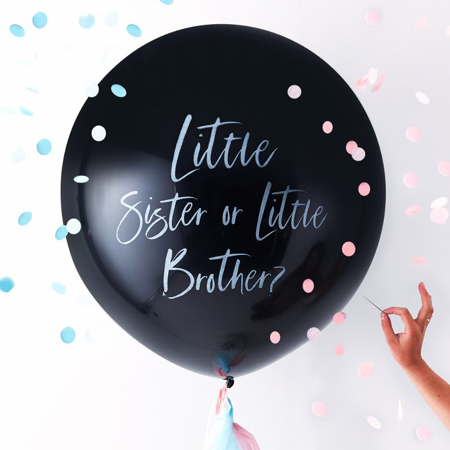 Slika Ginger Ray® Balon z dodatki za razkritje spola Little Sister/Brother