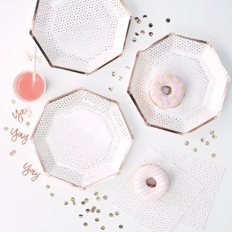 Slika za Ginger Ray® Tanjuri s folijom Rose Gold 8 komada