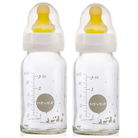 Slika Hevea® Set 2 stekleničk za dojenčke 120 ml (0-3 mesecev)