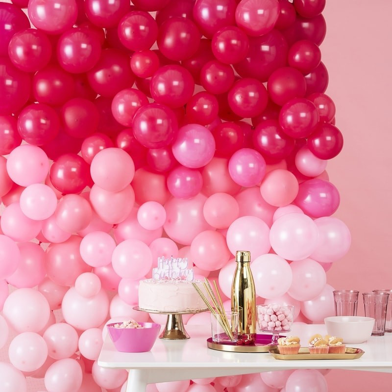 Ginger Ray® Balonska stena Ombre Pink