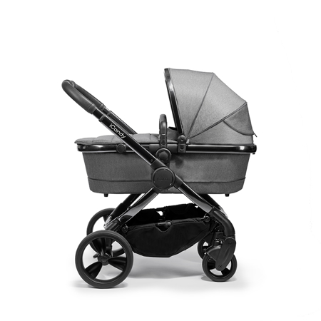 iCandy® Otroški voziček s košaro 2v1 Peach s črnim ogrodjem Phantom Dark Grey Twill