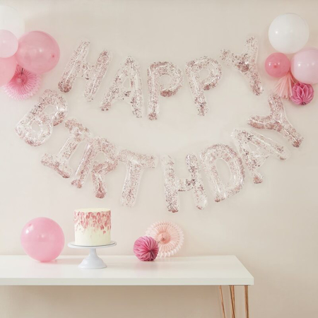 Slika Ginger Ray® Viseči baloni Happy Birthday s konfeti