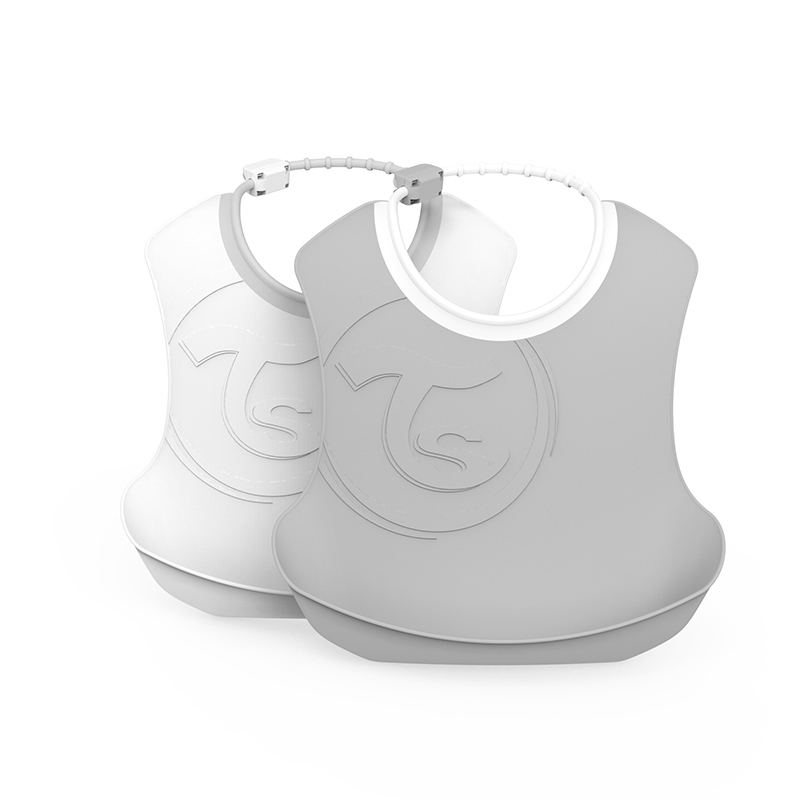 Slika za Twistshake® Dva podbradnjaka Pastel Grey & White (4+m)
