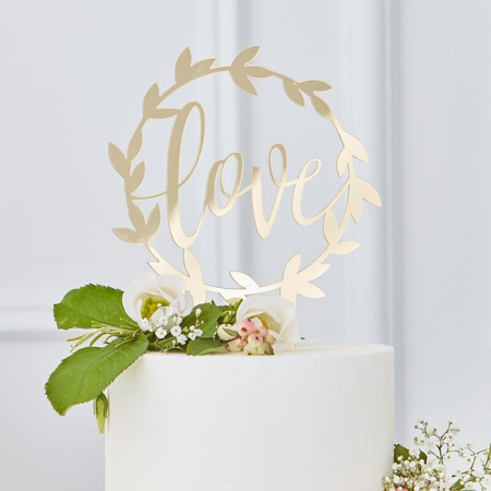 Slika Ginger Ray® Zlati okrasek za torto Love
