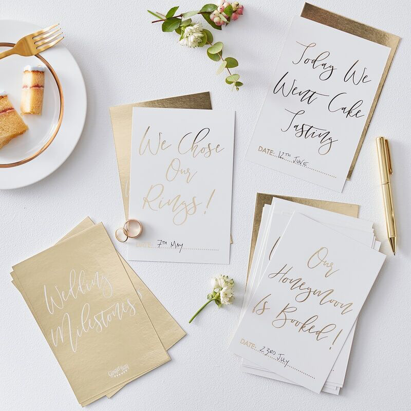 Ginger Ray® Kartice za fotografiranje Gold Wedding