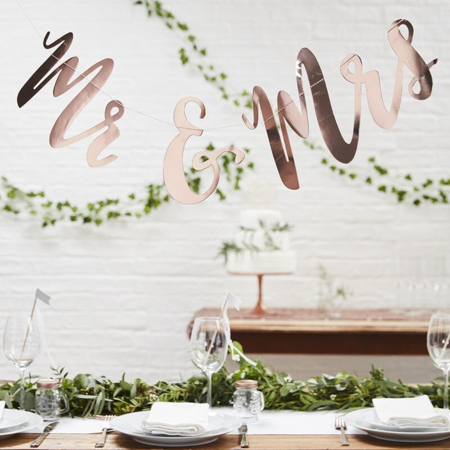 Slika za Ginger Ray® Viseći natpis Rose Gold Mr & Mrs