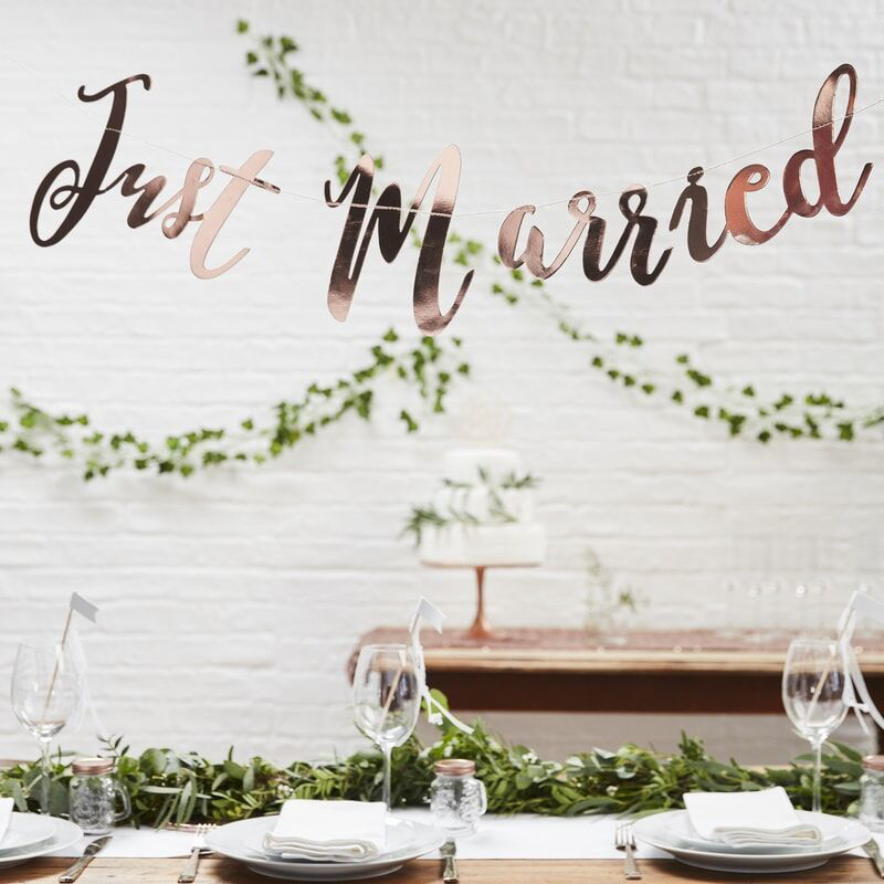 Picture of Ginger Ray® Backdrop - Just Married - Rose Gold