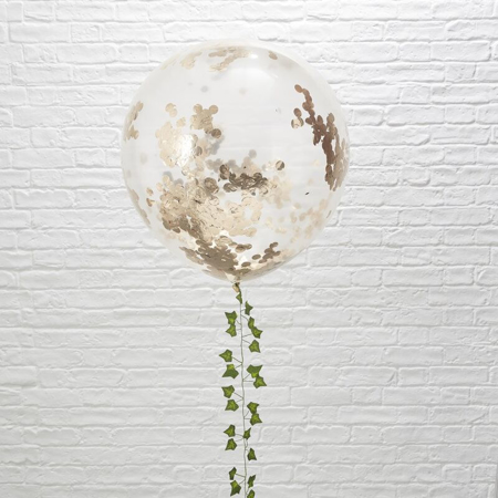 Slika Ginger Ray® Velik balon s konfeti Rose Gold
