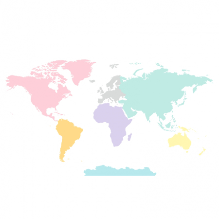 Slika Yokodesign® Stenska nalepka Zemljevid sveta Pastel 150x84