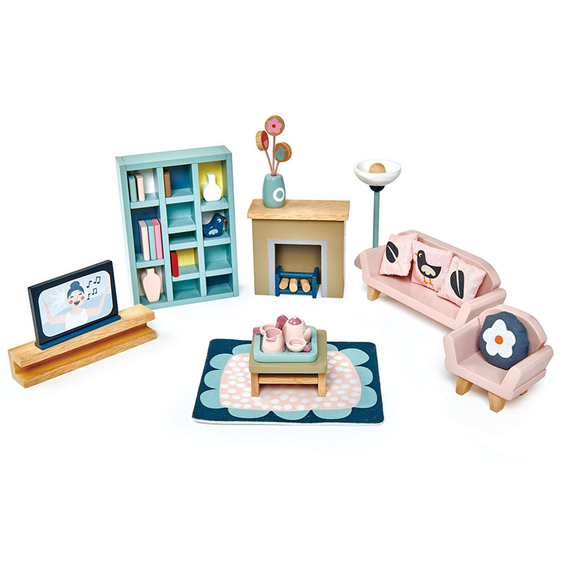 Tender Leaf Toys® Dnevna soba za lutke Dolls House Sitting Room Furniture