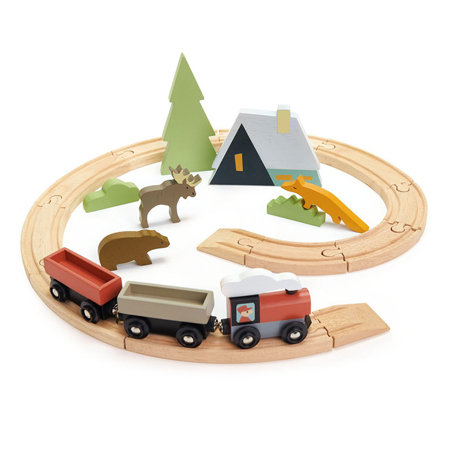 Slika Tender Leaf Toys® Železnica Treetops Train Set