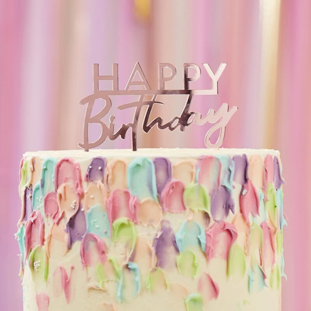 Slika Ginger Ray® Okrasek za torto Pink Happy Birthday