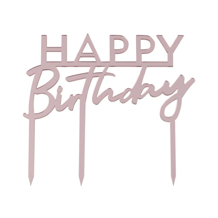 Ginger Ray® Okrasek za torto Pink Happy Birthday