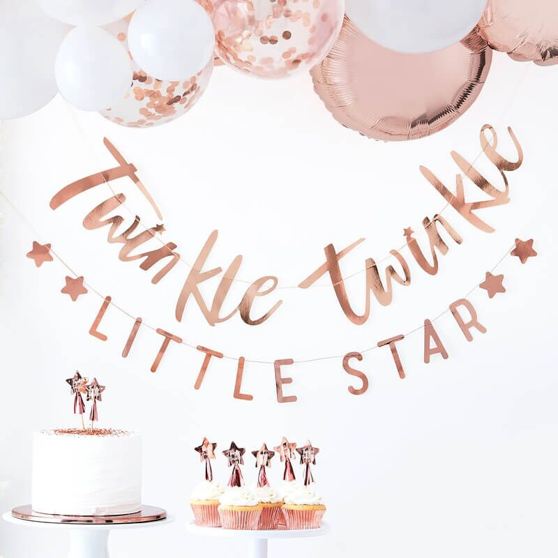 Ginger Ray® Viseč napis Twinkle Twinkle Rose Gold