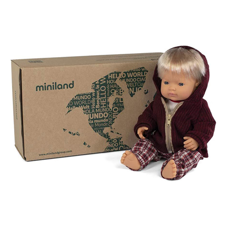 Miniland® Dojenček z obleko Cold weather Trousers Set 38cm