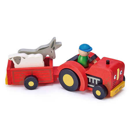 Slika Tender Leaf Toys® Traktor s prikolico