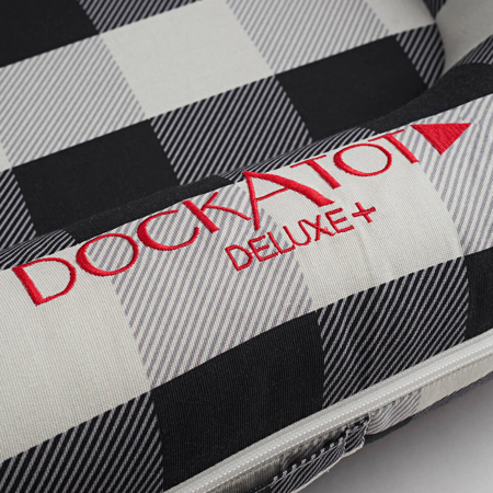 DockAtot® Večnamensko gnezdece Deluxe+ Charcoal Buffalo (0-8m)