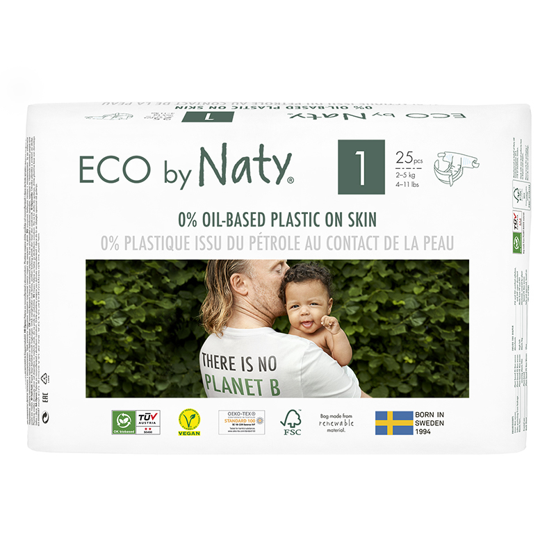 Eco by Naty® Ekološke plenice 1 (2-5 kg) 25 kosov