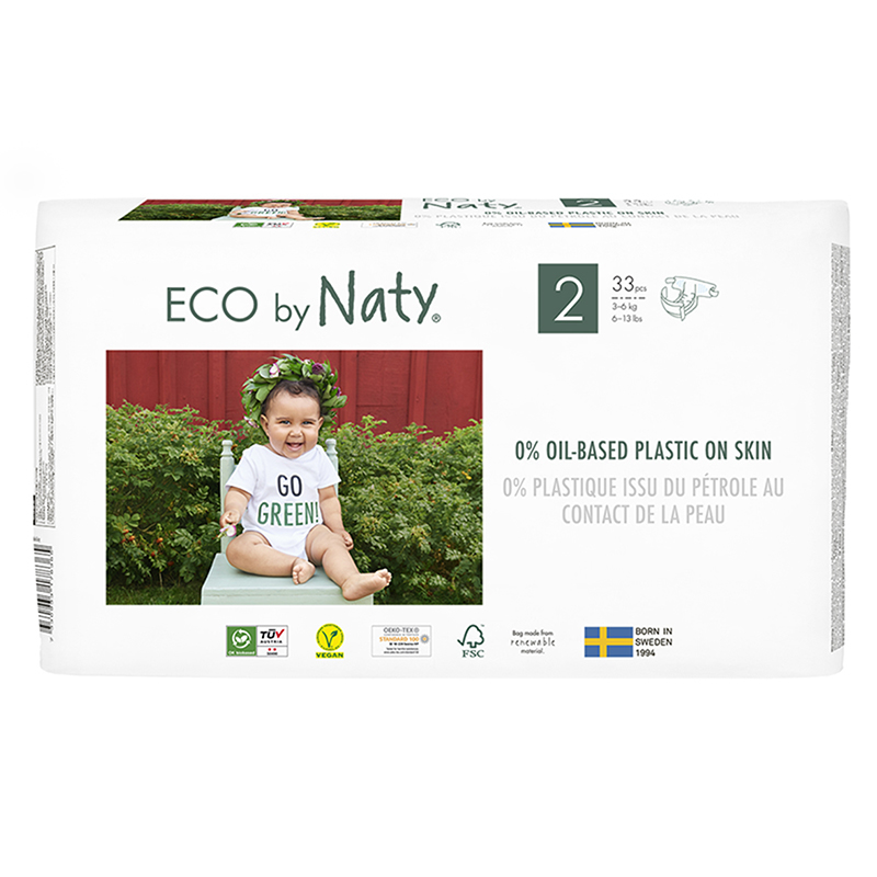 Eco by Naty® Ekološke plenice 2 (3-6 kg) 33 kosov