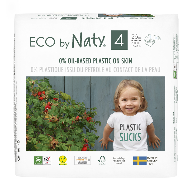 Eco by Naty® Ekološke plenice 4 (7-18 kg) 26 kosov