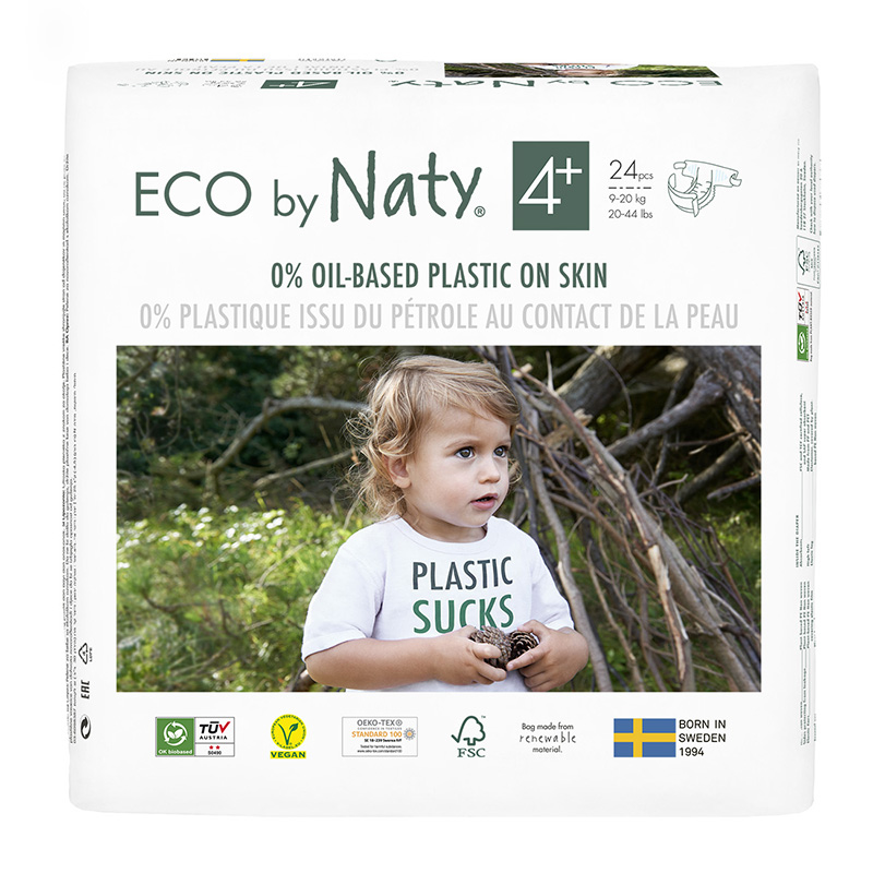 Eco by Naty® Ekološke plenice 4+ (9-20 kg) 24 kosov