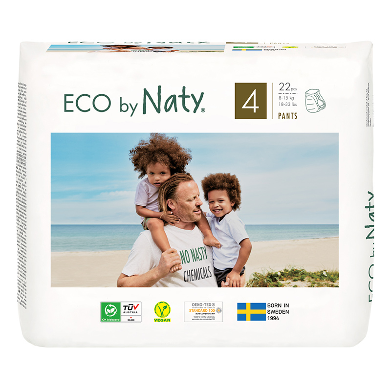 Eco by Naty® Hlačne plenice 4 (8-15 kg) 22 kosov