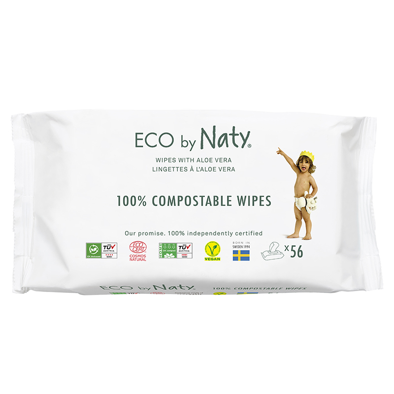 Eco by Naty® Osvežilni robčki Aloe 56 kosov