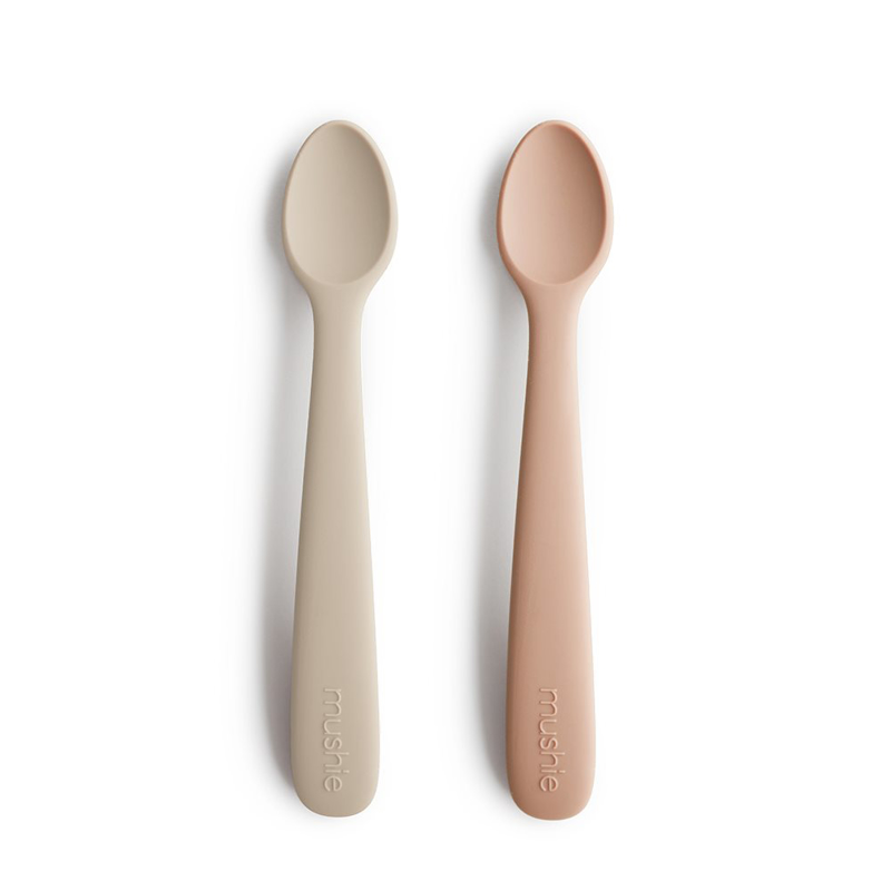 Slika za Mushie® Set dvi silikonske žlice Blush/Shifting Sand