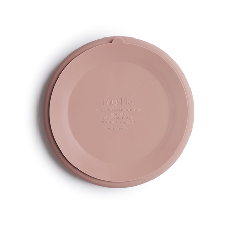 Mushie® Silikonski deljeni krožnik z vakumskim dnom Blush