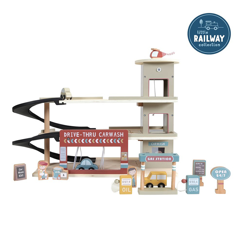 Immagine di Little Dutch® Garage in legno per la ferrovia