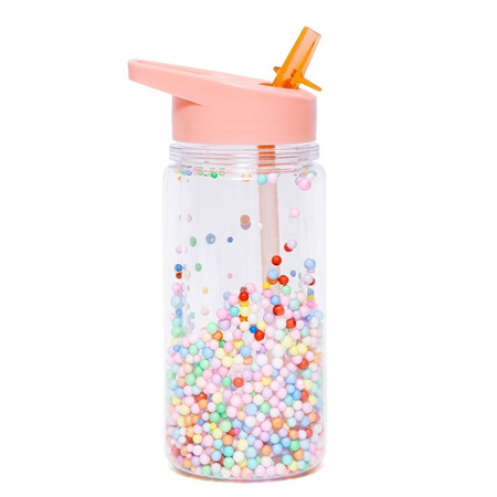Slika Petit Monkey® Steklenička s slamico Marcaron Pops Soft Coral