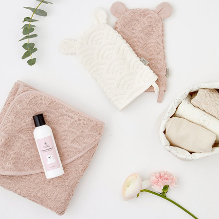 Slika za CamCam® Ručnik s kapuljačom i ušima  GOTS Dusty Rose 80x80