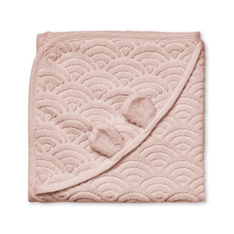 Slika za CamCam® Ručnik s kapuljačom i ušima  GOTS Dusty Rose 80x80