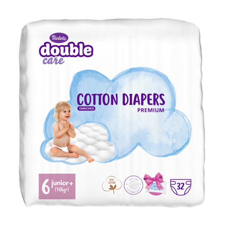 Slika Violeta® Plenice Double Care Cotton Touch Junior+ (16+ kg) 32 kosov