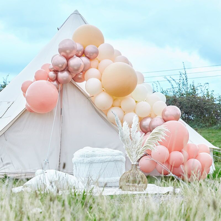 Slika Ginger Ray® Lok iz balonov Luxe Peach, Nude & Rose Gold