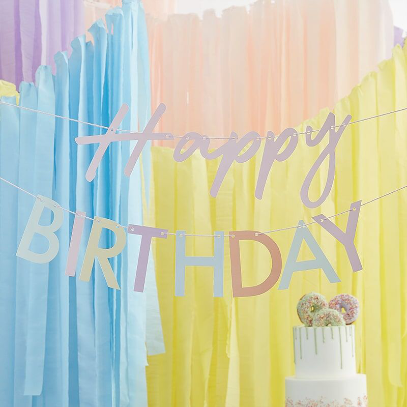 Ginger Ray® Viseči napis Mix It Up Happy Birthday Pastel