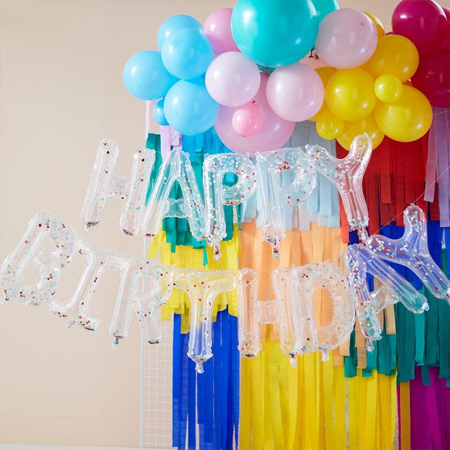 Slika Ginger Ray® Napihljiv viseči napis  Happy Birthday Mix It Up Rainbow