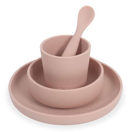 Slika Jollein® Silikonski set za hranjenje Pale Pink