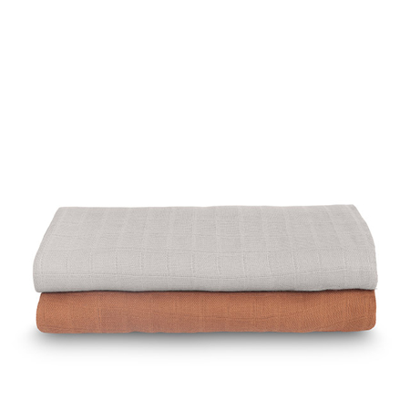 Picture of Jollein® Muslin Multi Cloth Bamboo Caramel 2pcs. 115x115