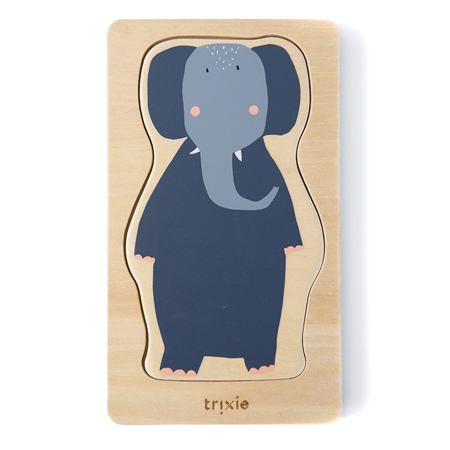 Trixie Baby® Štiri slojna lesena sestavljanka z liki živali