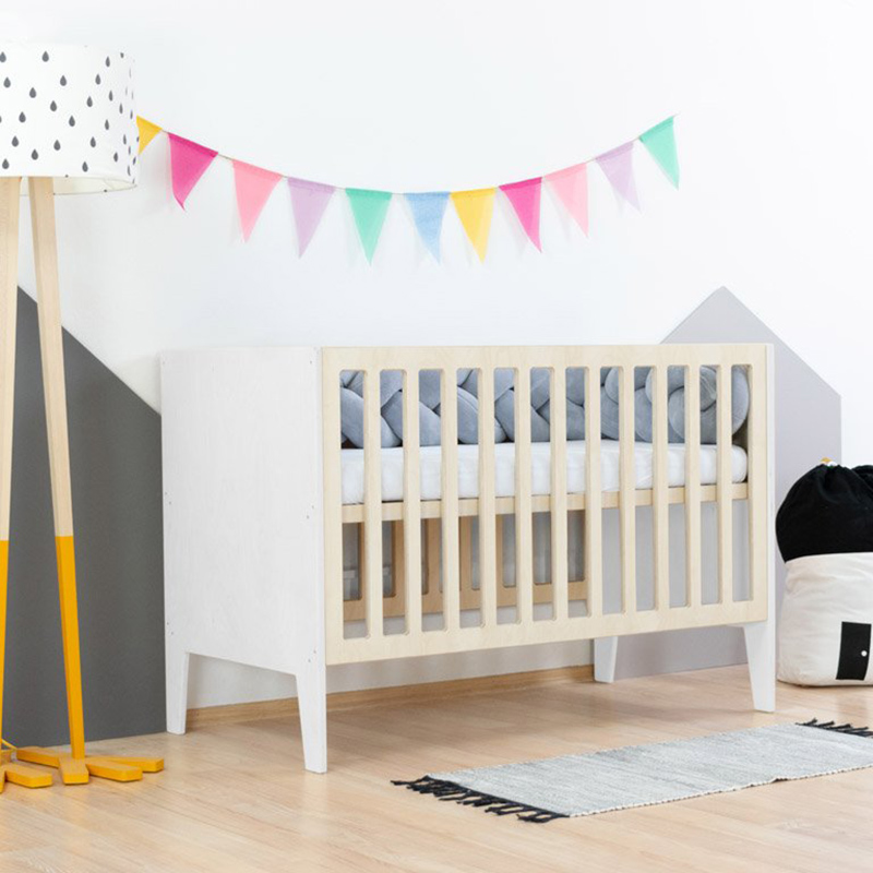Slika za Benlemi® Dječji krevetić Sleepy 120x60 White/Natural 